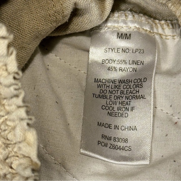 Women’s Linen Casual Cream Trousers - Picture 2 of 7